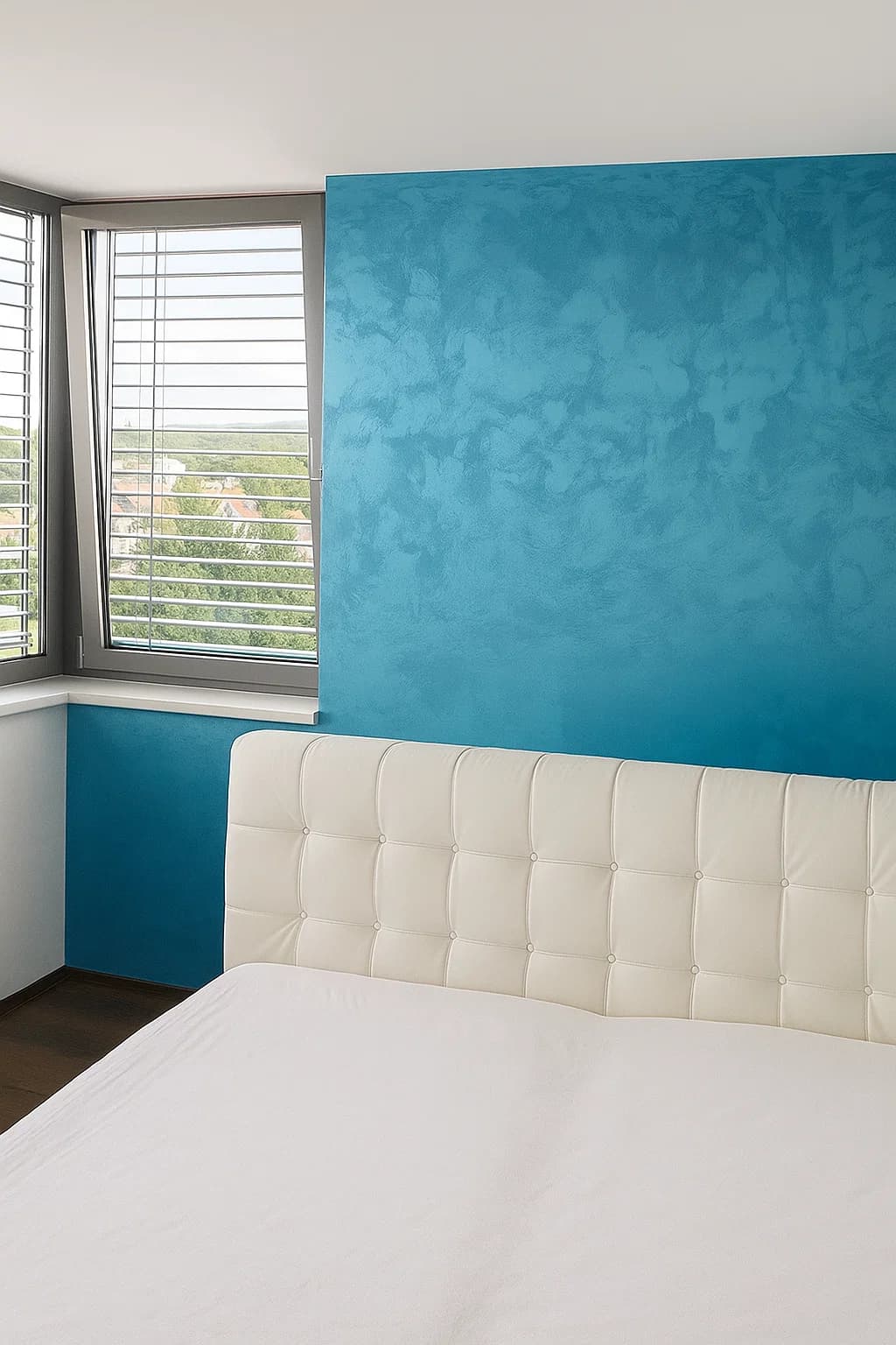 Modrá dekorativní stěrka