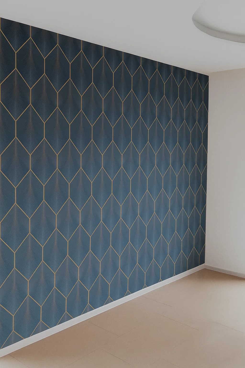 Modrá tapeta s geometrickým vzorem